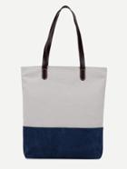 Romwe Color Block Canvas Tote Bag