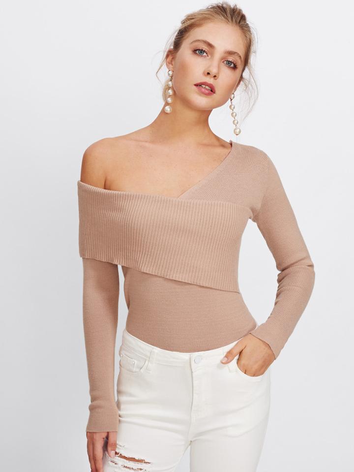 Romwe Asymmetrical One Shoulder Knitwear
