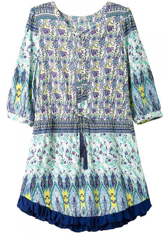 Romwe Peplum Hem Drawstring Florals Dress