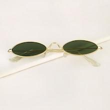 Romwe Guys Oval Metal Frame Sunglasses