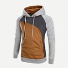 Romwe Men Cut And Sew Panel Hooded Sweatshirt