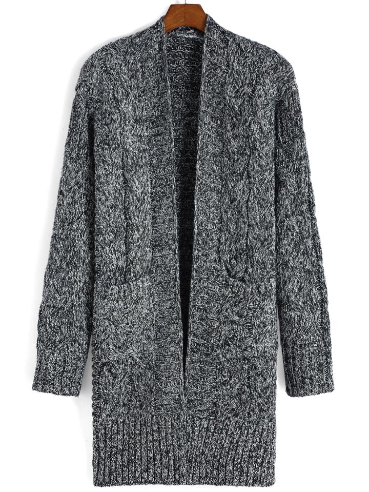 Romwe Long Sleeve Pockets Loose Coat