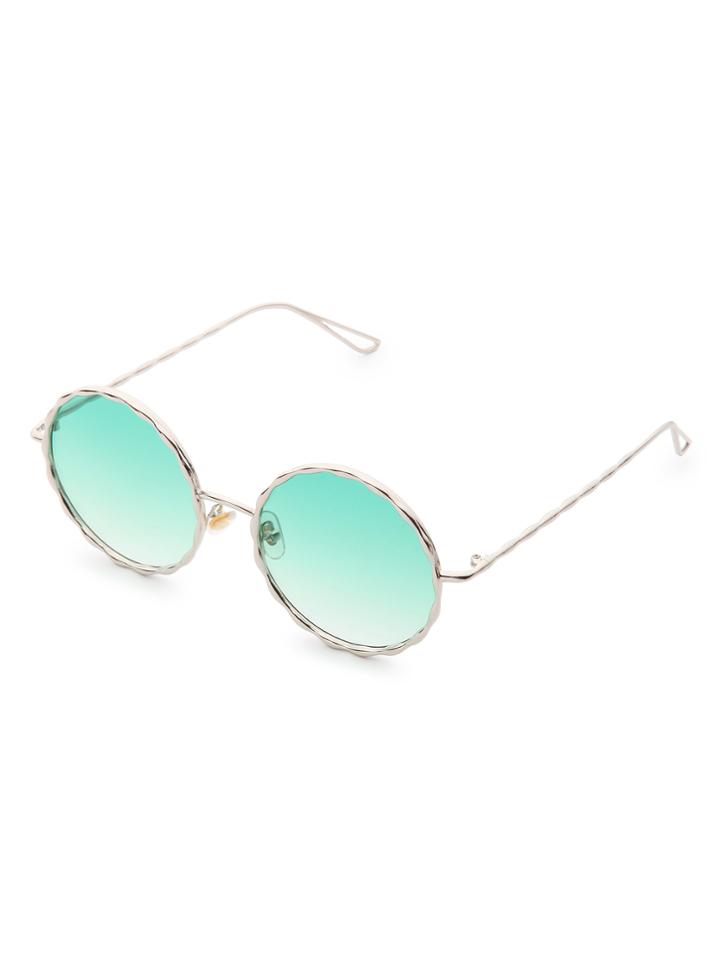 Romwe Wave Frame Round Sunglasses