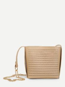 Romwe Cut Out Design Pu Chain Bag