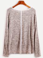 Romwe Contrast Trim High Low Slub T-shirt