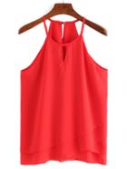 Romwe Layered Keyhole Front Racer Cami Top