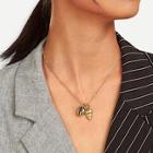 Romwe Seashell Pendant Chain Necklace