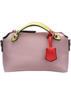 Romwe Pink Zipper Studded Embellished Pu Bag