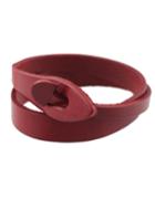 Romwe Red Pu Leather Wrap Bracelet