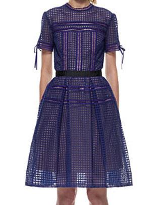 Romwe Short Sleeve Back Zipper Hollow Blue Dress
