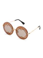 Romwe Layered Heart Round Sunglasses