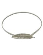 Romwe Silver Plated Leaf Elastic Waist Belt