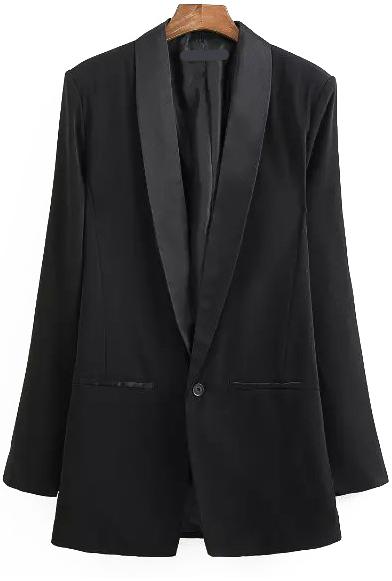 Romwe Lapel Single Button Split Blazer