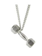 Romwe Silver Color Dumbbell Pendant Necklace