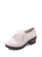 Romwe Fringe Detail Pu Chunky Platform Shoes