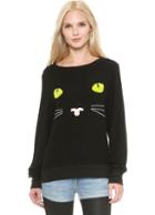 Romwe Cat Face Print Sweatshirt