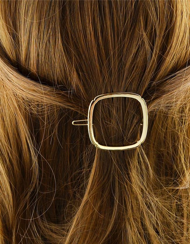 Romwe Gold Plated Square Hair Clips