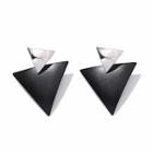 Romwe Double Triangle Design Stud Earrings