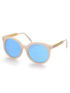 Romwe Nude Frame Blue Lens Sunglasses