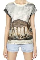Romwe Romwe Ancient Temple Print T-shirt