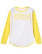 Romwe Colour-block Letters Print T-shirt