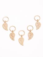 Romwe 5pcs Gold Plated Leaf Hair Accessories