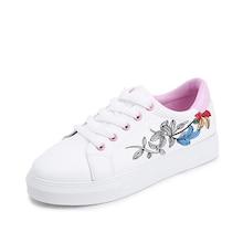 Romwe Floral Detail Lace Up Sneakers