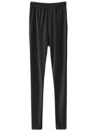Romwe Black Elastic Waist Skinny Leggings