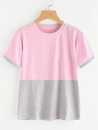 Romwe Color Block Slub Tee