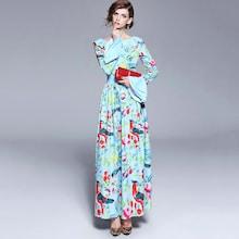 Romwe Graphic Print Bell Sleeve Dress