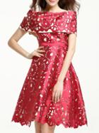 Romwe Red Off The Shoulder Hollow A-line Dress