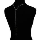 Romwe Tassel Detail Chain Back Necklace