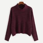 Romwe Drop Shoulder Eyelet Detail Jumper