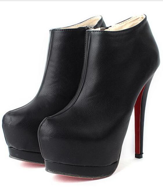 Romwe Black Double Platform High Heel Shoes