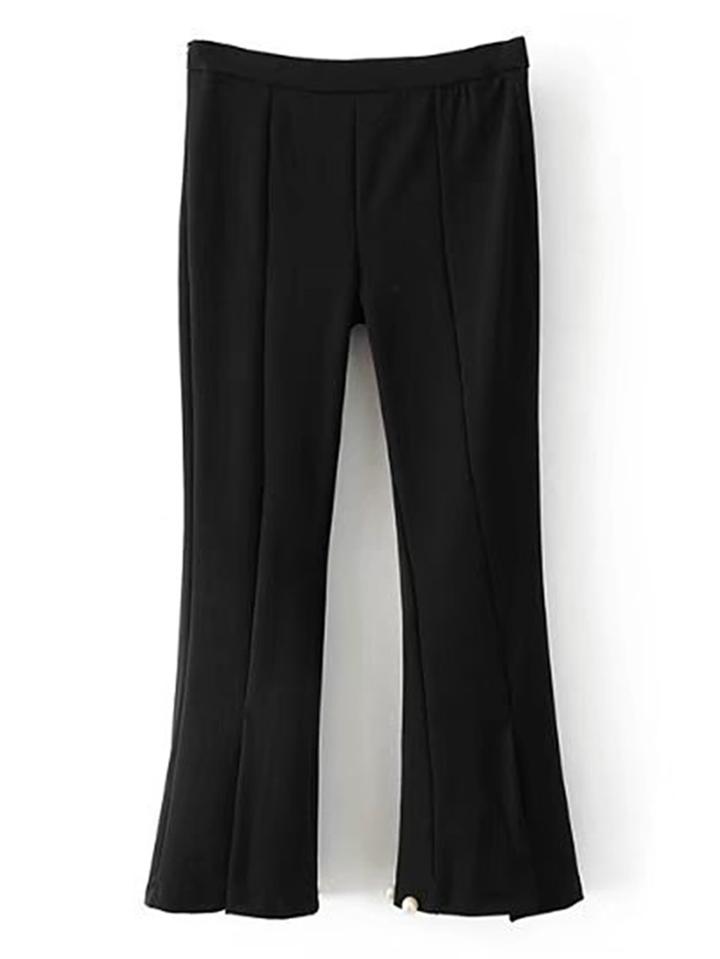 Romwe Pearls Embellished Slim Pants