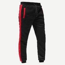 Romwe Men Contrast Side Drawstring Joggers