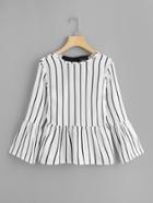 Romwe Knot Back Striped Top