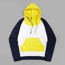 Romwe Men Cut And Sew Drawstring Hoodie