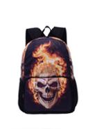 Romwe Burning Skull Print Backpack