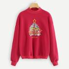 Romwe Drop Shoulder Christmas Tree Sweatshirt