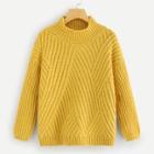 Romwe Ribbed Stand Collar Jumper