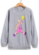Romwe Simpson Basketball Print Grey Sweatshirt