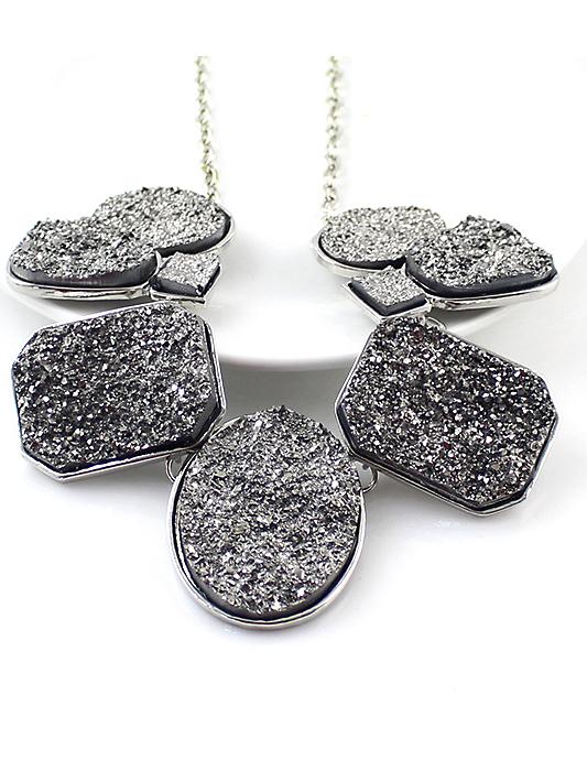 Romwe Silver Geometric Silver Chain Necklace