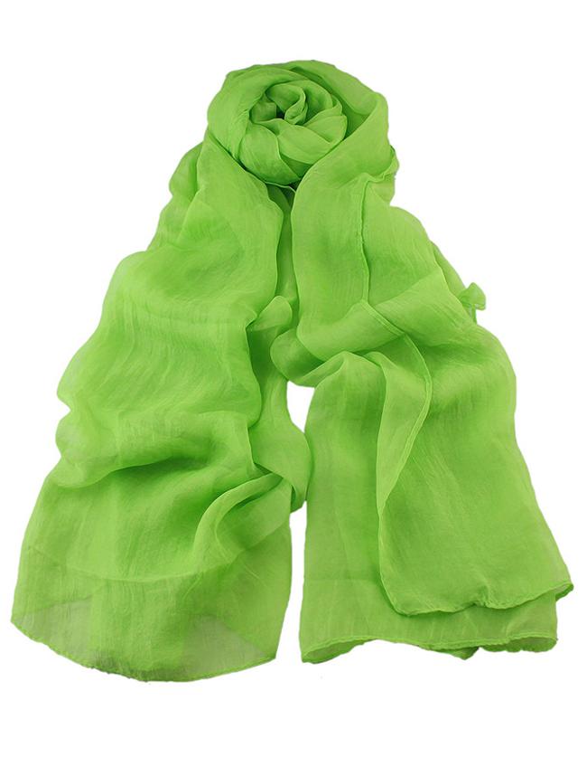 Romwe Green Voile Soft Soild Scarf
