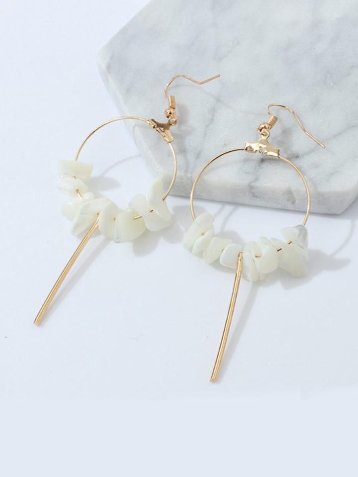 Romwe Bar & Hoop Drop Earrings