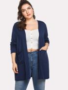 Romwe Pocket Front Jersey Knit Cardigan