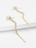 Romwe Bar Design Long Drop Earrings With Jewelry