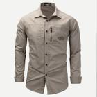 Romwe Men Zipper Detail Embroidery Shirt