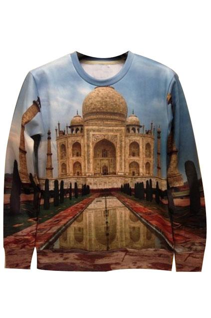 Romwe Taj Mahal Print Cool Sweatshirt