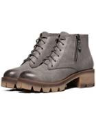 Romwe Gray Thick-soled Lace Up Ankle Boots